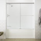Revel 59.63'' x 55.5'' Double Sliding Semi-Frameless with CleanCoat® Technology