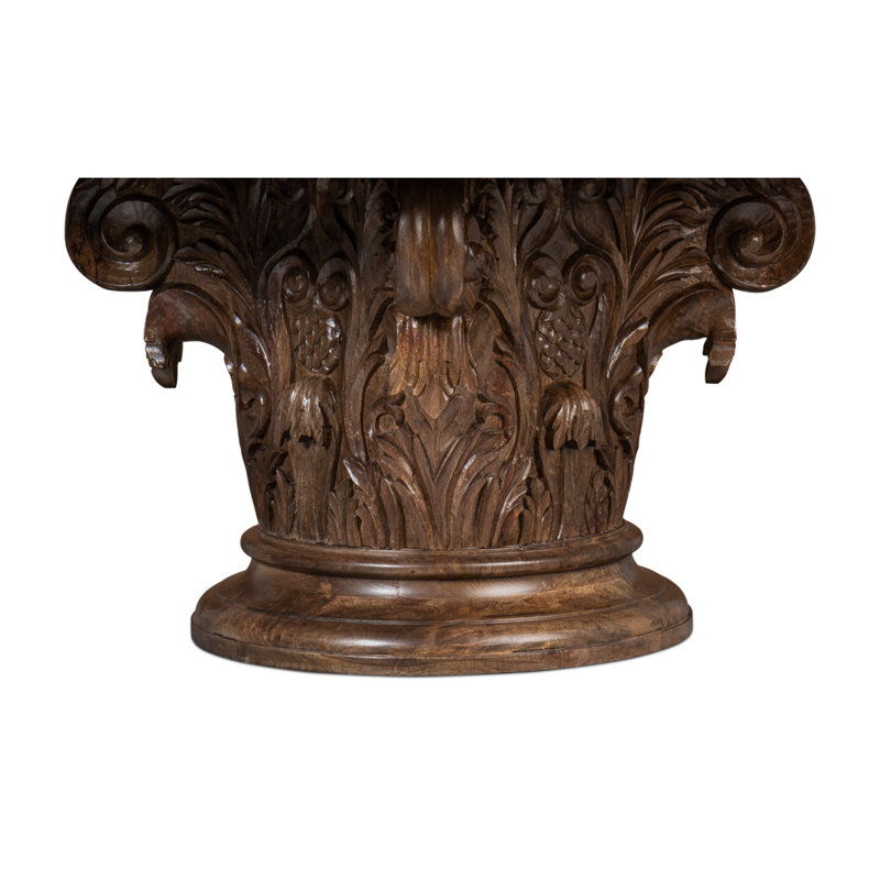Hestia Round Brown Mango Wood Pedestal Dining Table