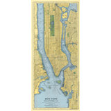 Vintage Map Of Manhattan Print