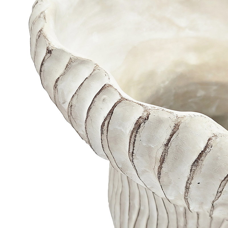 Alariz Sand And Cement Coral Planter 9.3X9x8.7 Inches, Beige Finish With Wavy Silhouette, Complement Bohemian Themes In Home In, Textured Finish, Irregular Form For Trailing Plants Interior Spaces