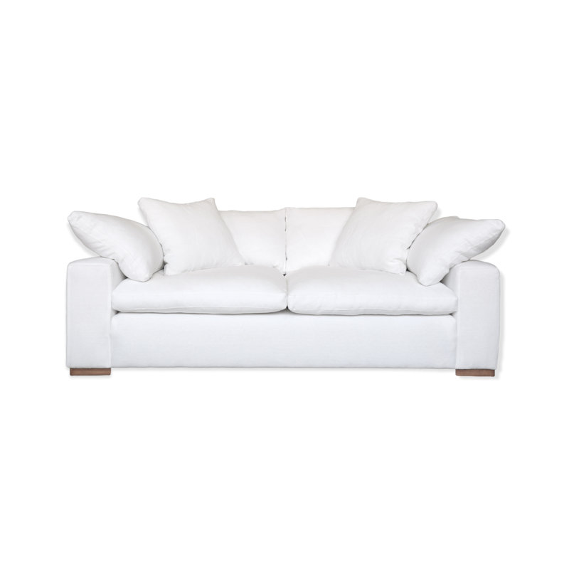 Upholstered 86'' Sofa, 84", Velvet Blush, Natural