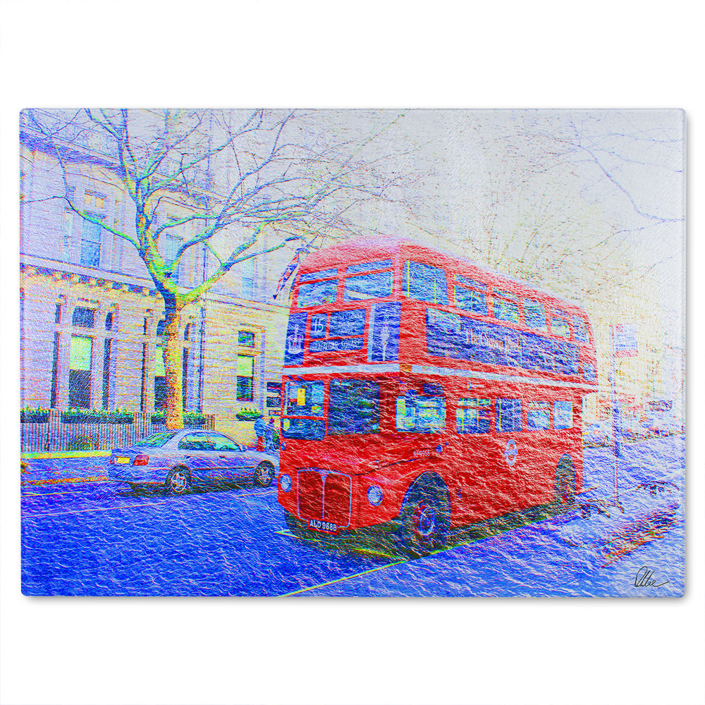 London Bus Glass Chopping Board