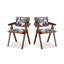 Chaise avec accoudoirs à dossier solide noir et blanc noisette (ensemble de 2)-130483226