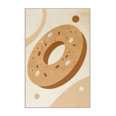 Tapis beige moelleux moelleux et moderne Acheson Bagel