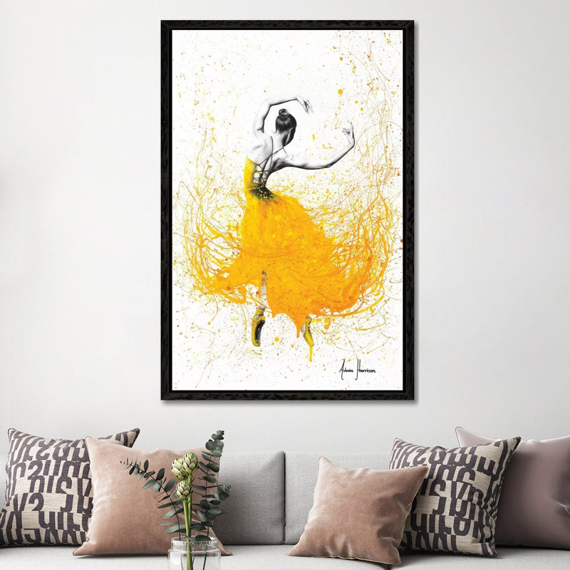 Daisy Dance by Ashvin Harrison - Print on Canvas, 101.6 cm H x 66.04 cm W, Black Framed