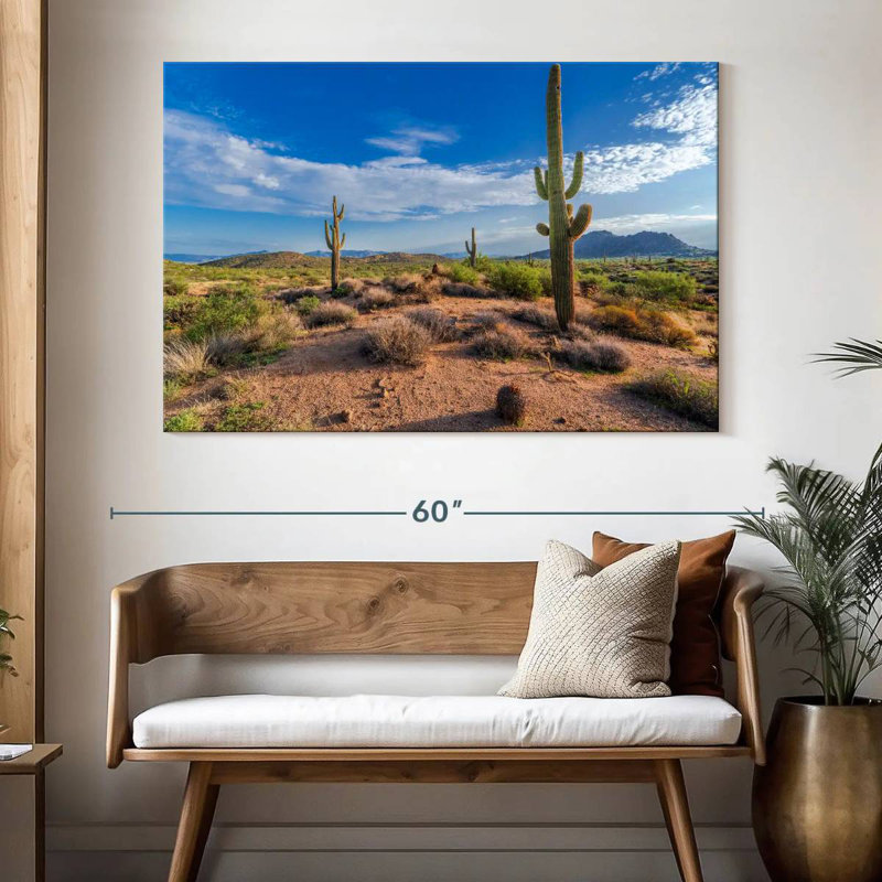 Paysage de cactus Saguaro, H 34 po x l 51 po
