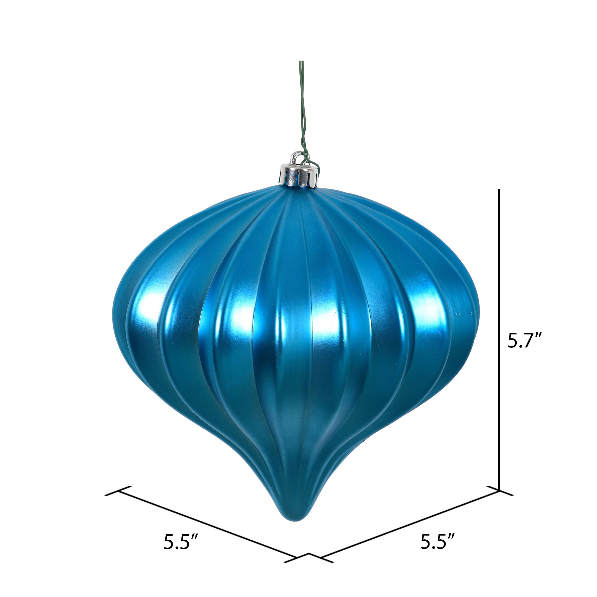 5.7" Onion Christmas Ornament UV, Turquoise