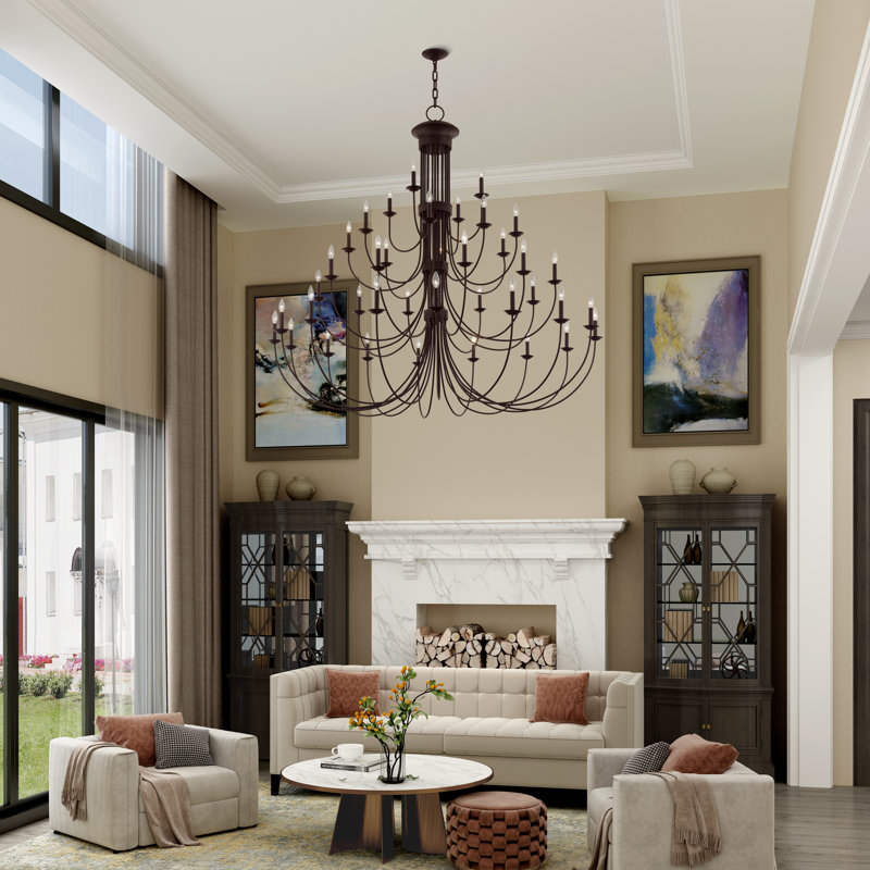 Arunvir 38 - Light Dimmable Classic / Traditional Chandelier, Bronze