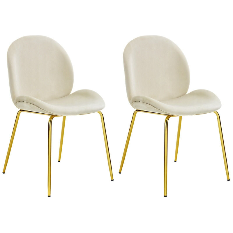 New Canaan 44cm H Velvet Upholstered King Louis Back Side Chair in Grey, Beige