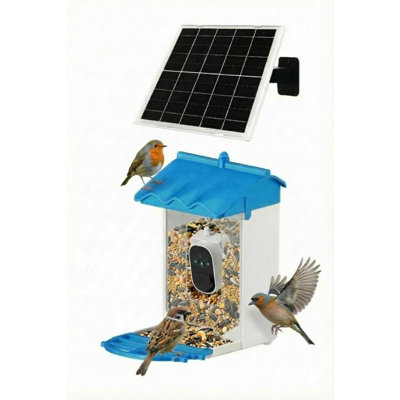 Mangeoire d'oiseaux intelligente avec caméra 4k et reconnaissance de l'IA - Alimentée par l'énergie solaire, grande capacité de 2 L, vision nocturne, alertes de l'application, capture automatique de photos et de vidéos, dissuasion des écureuils pour l'observation des oiseaux - norme américaine