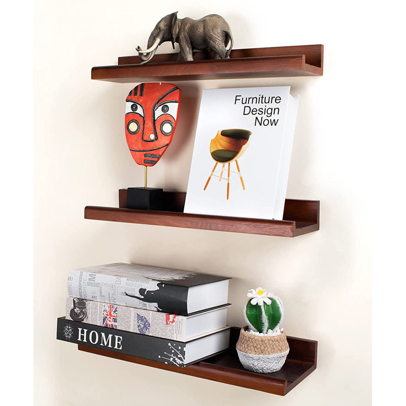 3 Piece Walnut Floating Shelf