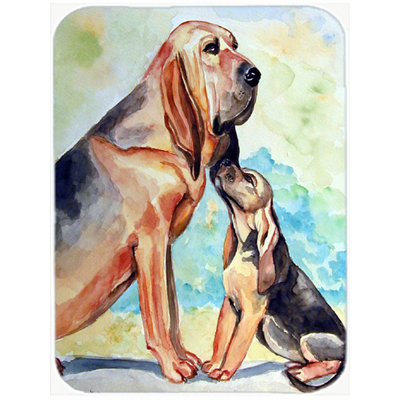Bloodhound Momma's Love Glass Cutting Board