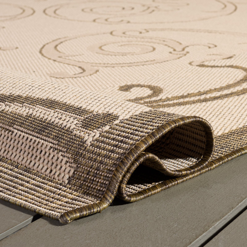 Davonia Performance Abstract Indoor/Outdoor Area Rug, Square 6'7"