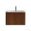 Meuble-lavabo 24 po en noyer rayé avec lavabo à surface solide blanc, meuble-lavabo mural flottant pour salle de bain moderne, pré-assemblé