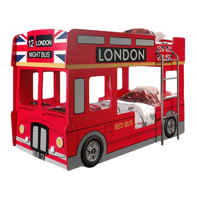 Etagenbett London Bus, 90 x 190 cm