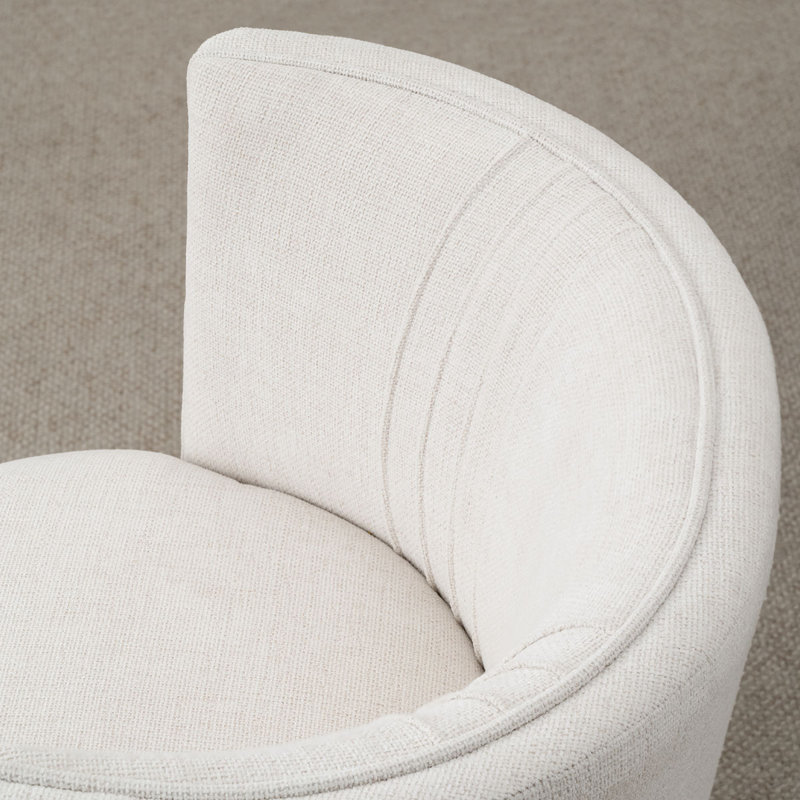 Fauteuil d'appoint moderne en tonneau avec roulettes, Beige