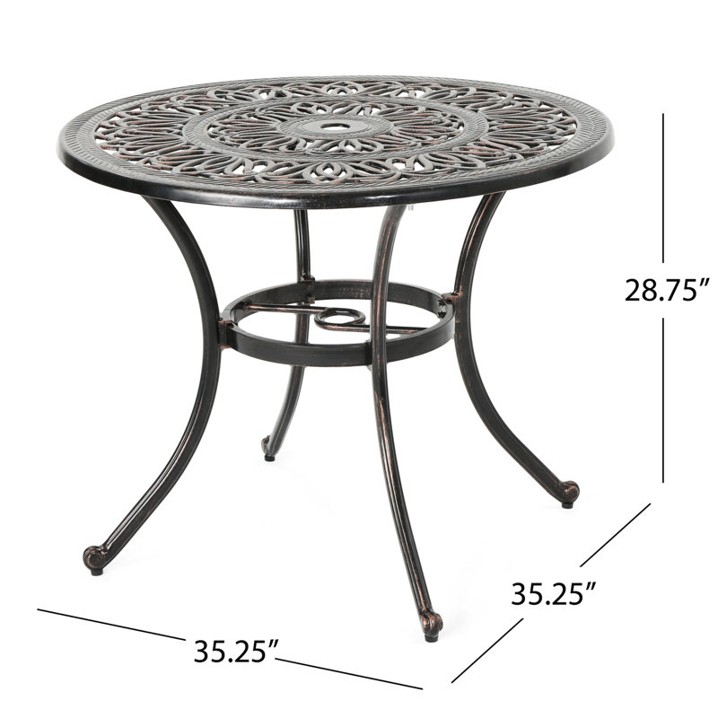 Table en aluminium coulé brillant pour les balcons
