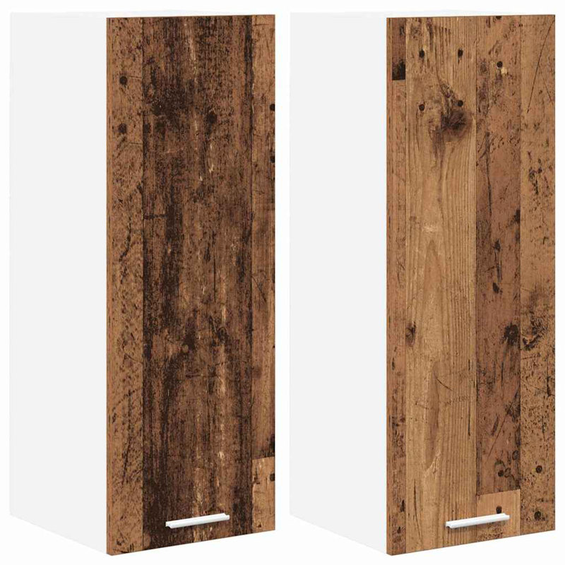Vidaxl Hanging Cabinet Riga 2 Pcs Smoked Oak And White 30 X 31 X 80 Cm, Old Wood/White