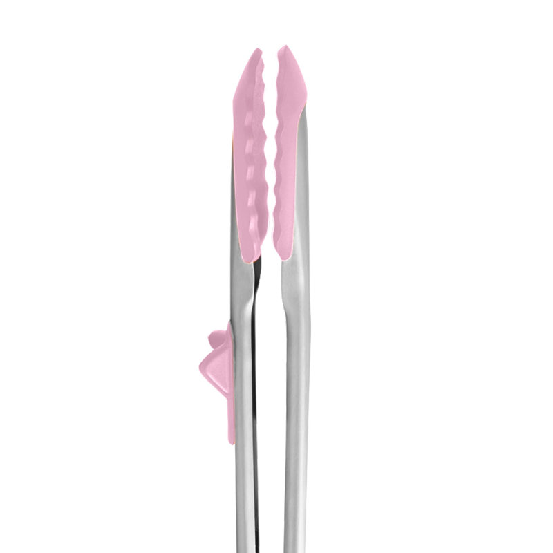 Pinces en silicone 13,25 po pour cuisiner, griller et servir Tovolo, sorbet rose