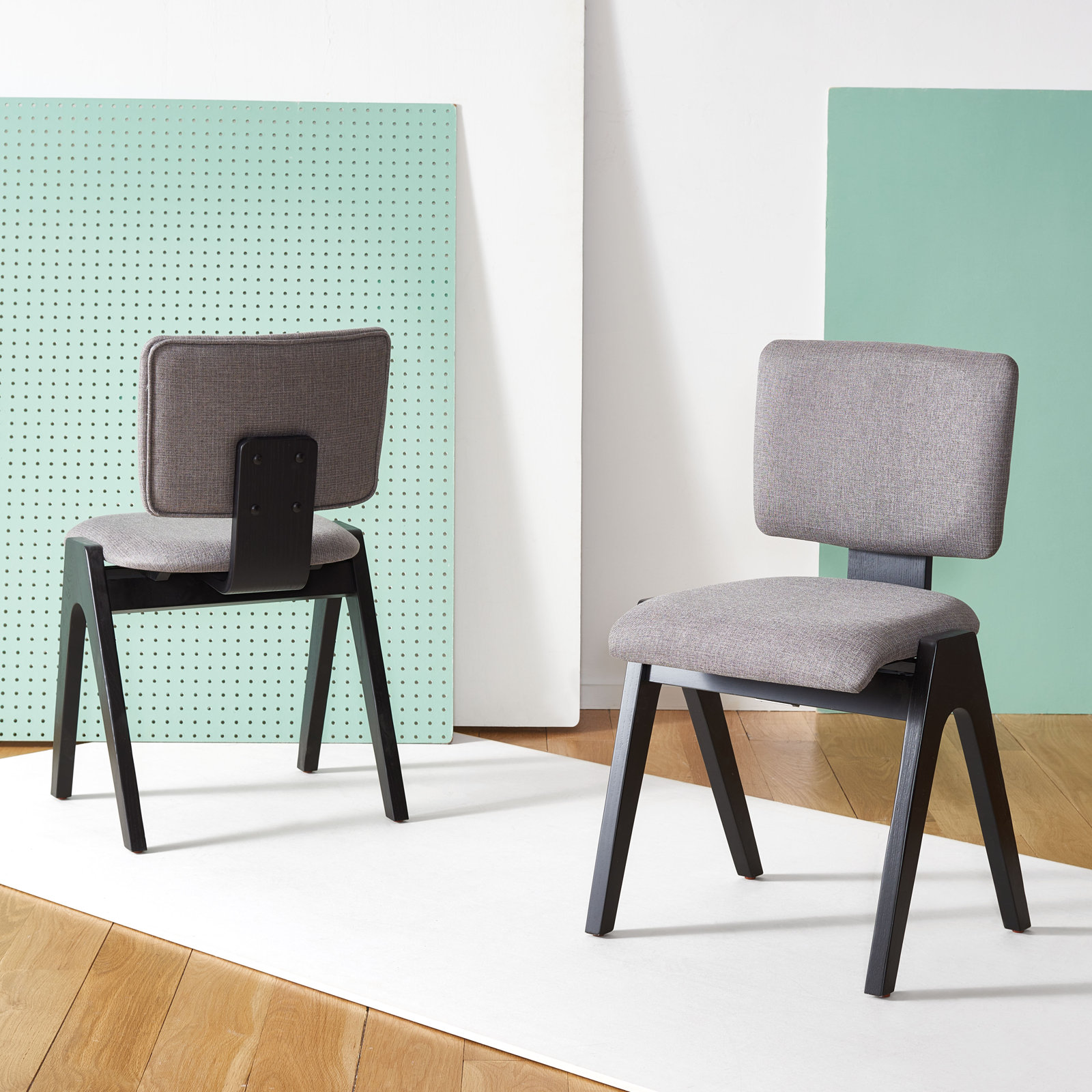 Ozzy Oak Dining Armchair, Grey Linen