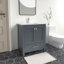 Ensemble de meuble-lavabo autoportant 30 po Anvay en vert forêt avec comptoir en quartz de Carrare-1342386987-1467094318