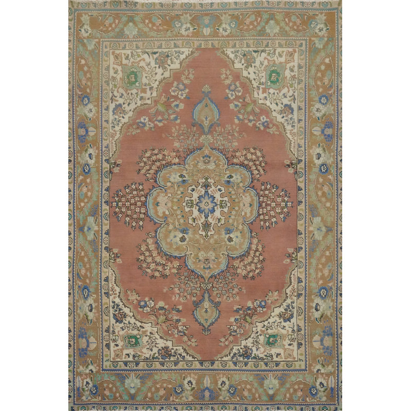 Tapis traditionnel rétro en laine 6 x 9