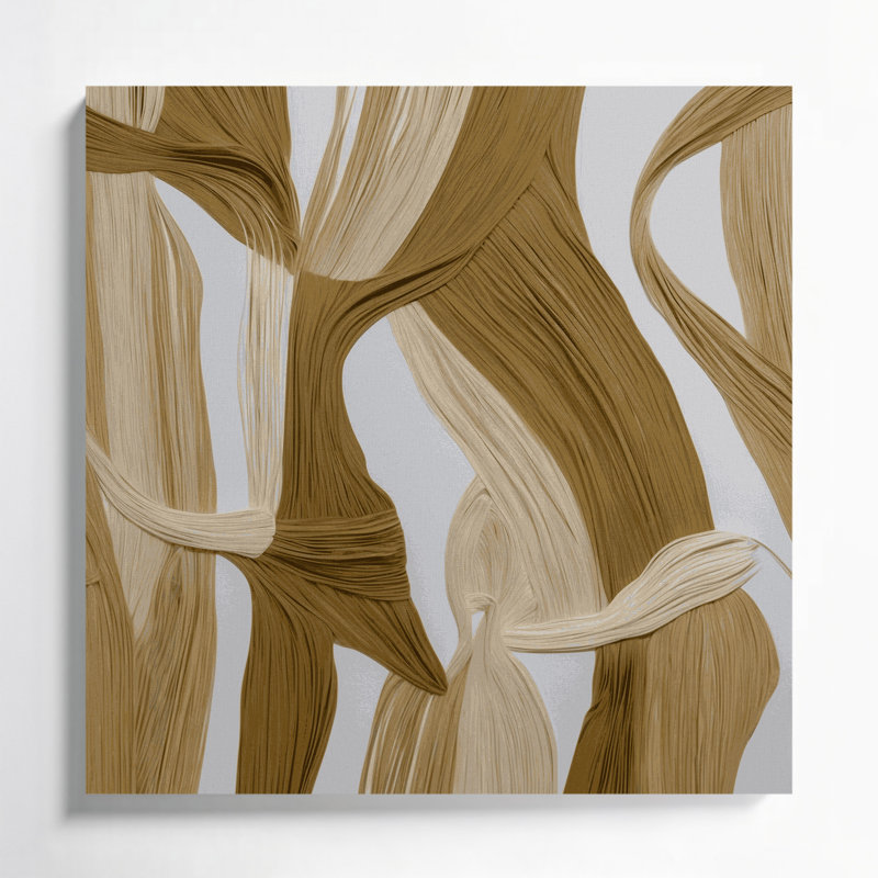 Abstrait, art figuratif brun sur toile 30, H 12 po x l 12 po