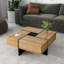 Table basse carrée avec 4 compartiments de rangement cachés et plateau coulissant - Centre de table ultrabrillant pour le salon-765174138
