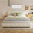 Soft Curved Style King Size Platform Bed, No Box Spring Required Upholstered Boucle Frame, Beige Finish