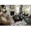 Area Cowhide Geometric Area Rug in Ivory/Cola-1664459958