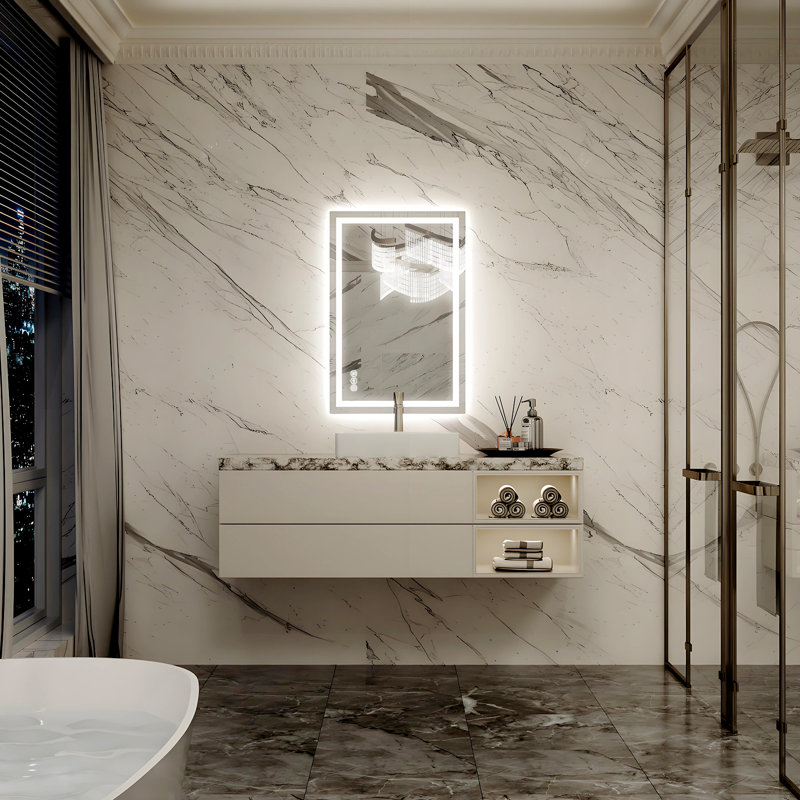 Super Bright LED Bathroom Vanity Mirror with Frontlit & Backlit Lighting, 3-Color Temperature, Anti-Fog, with UL, RoHS, ETL & 3-Year Warranty