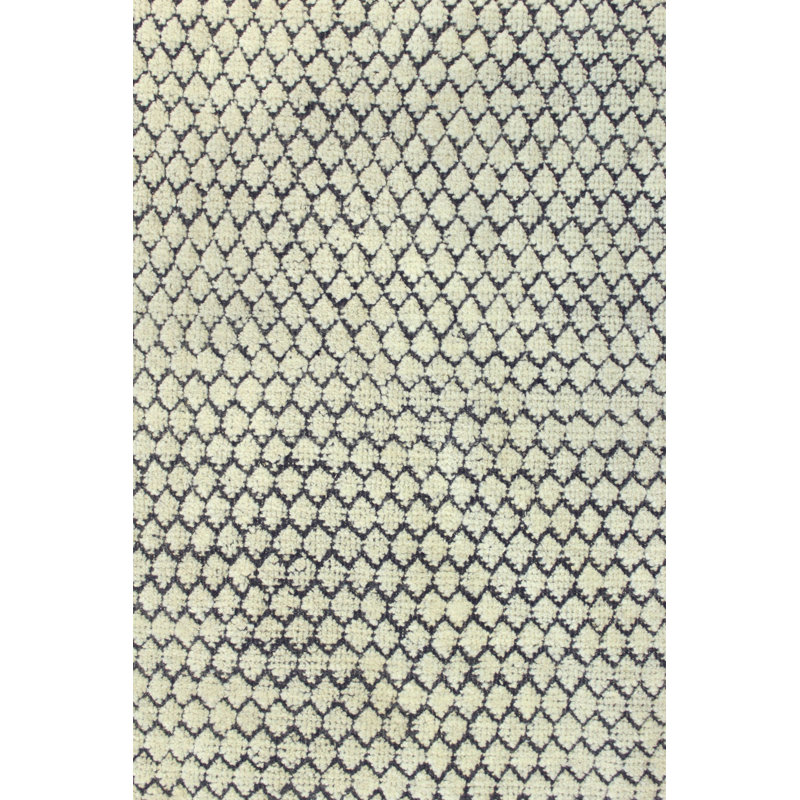 Dew Drop Wool Abstract Area Rug in Gray/Ivory/Charcoal, Rectangle 10'3" x 14'3"
