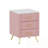 Upholstered Wooden Nightstand With 3 Drawers And Metal Legs&Handles-1205898060
