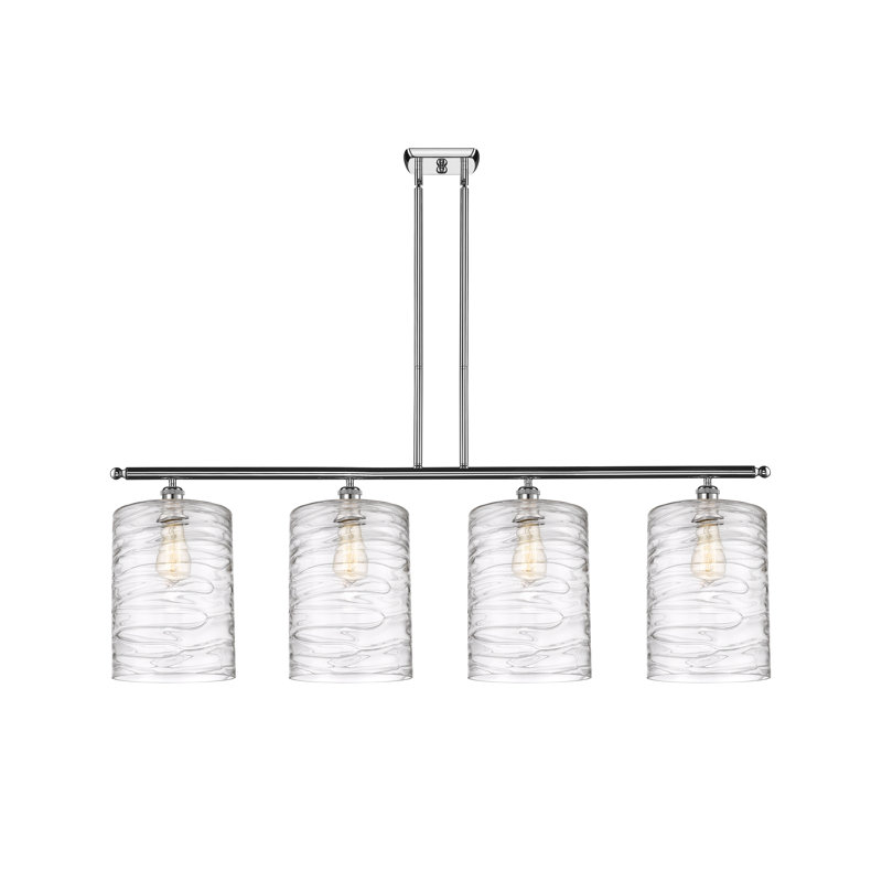 Luminaire suspendu tambour 4 lumières Dublin, Tourbillon déco, Chrome poli