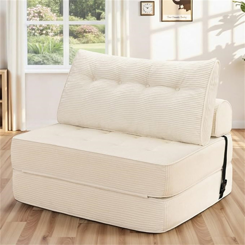 Système de canapé modulaire - Canapé-lit convertible pour espaces de vie compacts, White Fabric