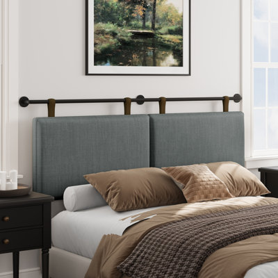Upholstered King 100% Linen Panel Headboard by Latitude Run