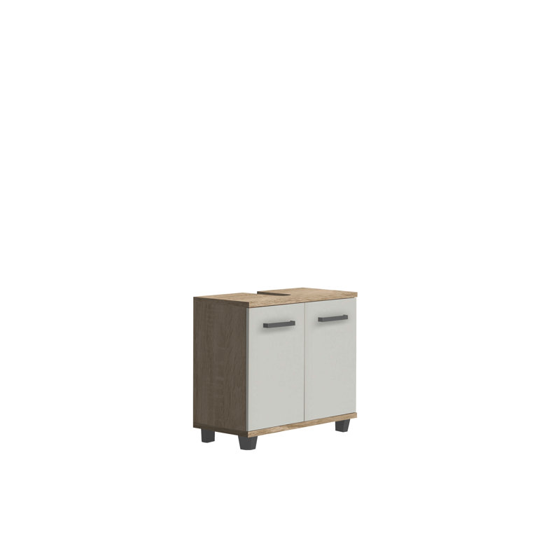Aceituno 68.6cm Bathroom Vanity Base Only, Sonoma Oak/White Gloss