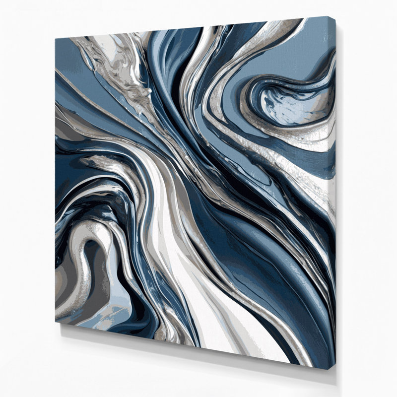 Abstrait art fluide sur toile grise 97, H 16 po x l 16 po