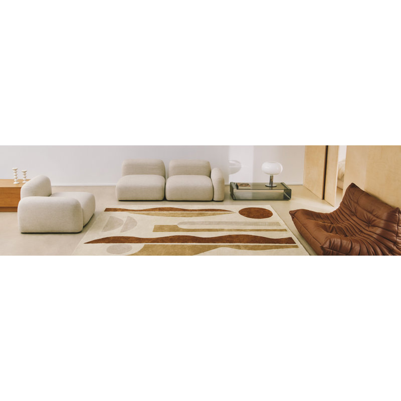La Nuit Hand Tufted Area Rug in Beige, Rectangle 8'2" x 9'10"