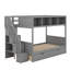Lit simple superposé au dessus d'un lit double avec tablettes, escalier de rangement et 2 tiroirs-1966202041