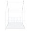Lit plateforme simple en métal blanc - choix de chambre à coucher moderne. Fabrication robuste. Pas de sommier tapissier. Processus d'assemblage simple. 75 po x 39,2 po. Poids de 42 lb. Hauteur de 63,8 po. 18 pièces de lattes incluses