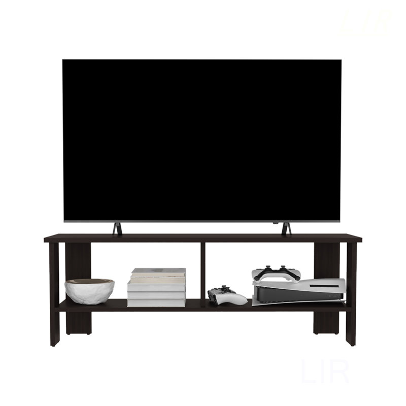 Meuble télé moderne avec 2 tablettes, conception durable et compacte pour appareils multimédia et décoration, facile à assembler, meuble télé