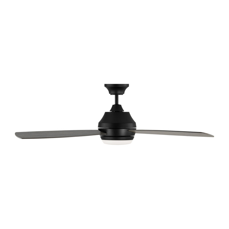 Ikon LED Downrod Ceiling Fan, Light Gray Weathered Oak, Aged Pewter
