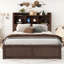 Lit plateforme double avec tablettes coulissantes-1522224234