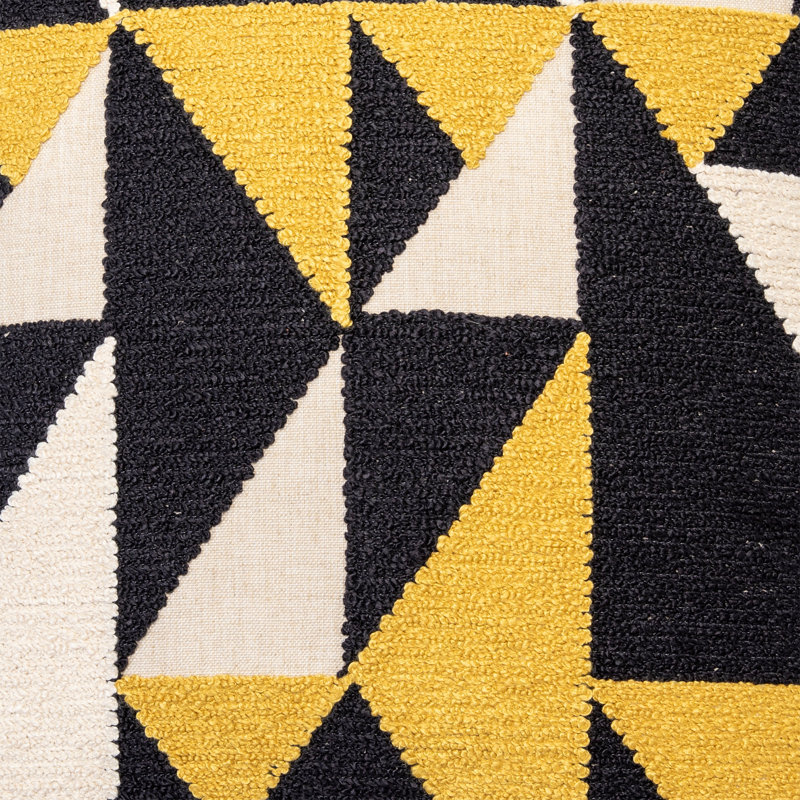 Geometric Reversible Throw Pillow, Black, 14" x 36"