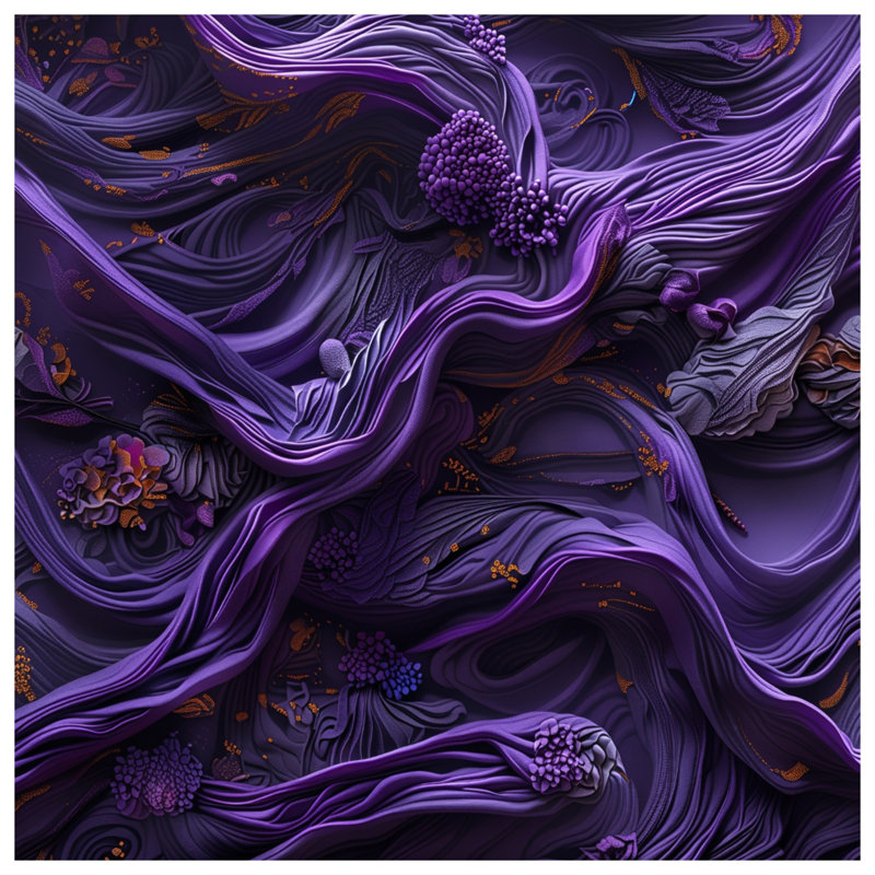 Intricate Purple Swirls Shower Curtains Extra Long, L 70 po x H 84 po