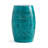 Outdoor Garden Stool Side Table, Lace-Cut 12 Inch Top, Teal Iron-121489430