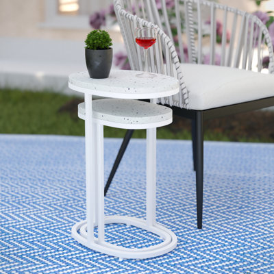 Oval Outdoor Side Table , 22.75 " W 12 " D