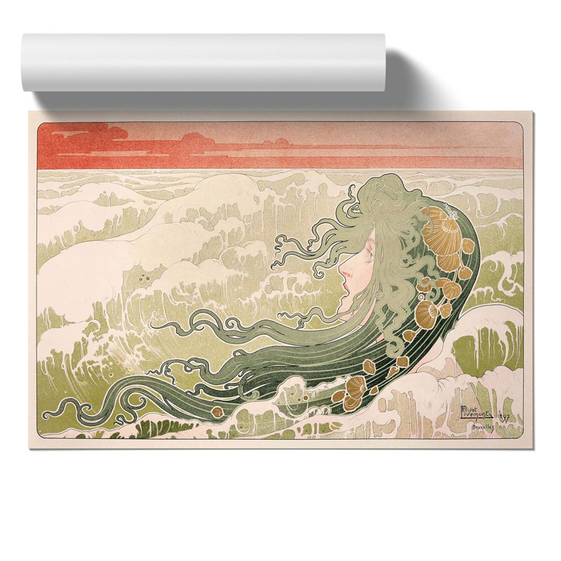 The Wave by Henri Privat Livemont - Frameless Print, 42cm H x 59cm W x 0.1cm D