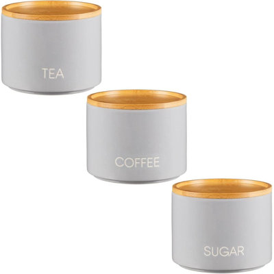 Ceramic / Porcelain Coffee, Tea, & Sugar Jar Sets Jar Canister - Set of 3